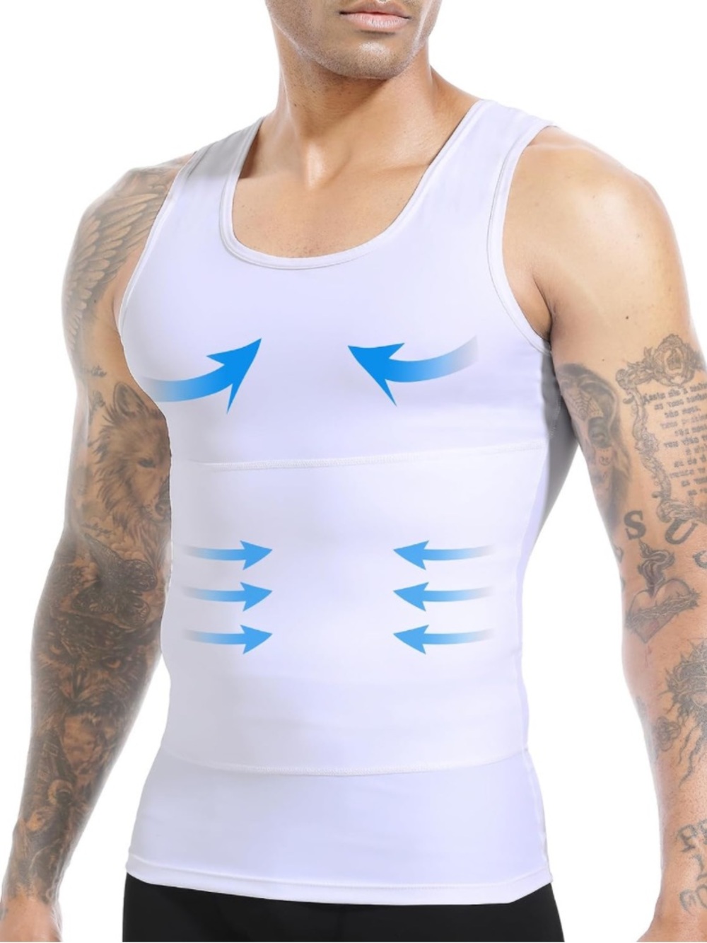Men's White Compression Tank Top Size XL